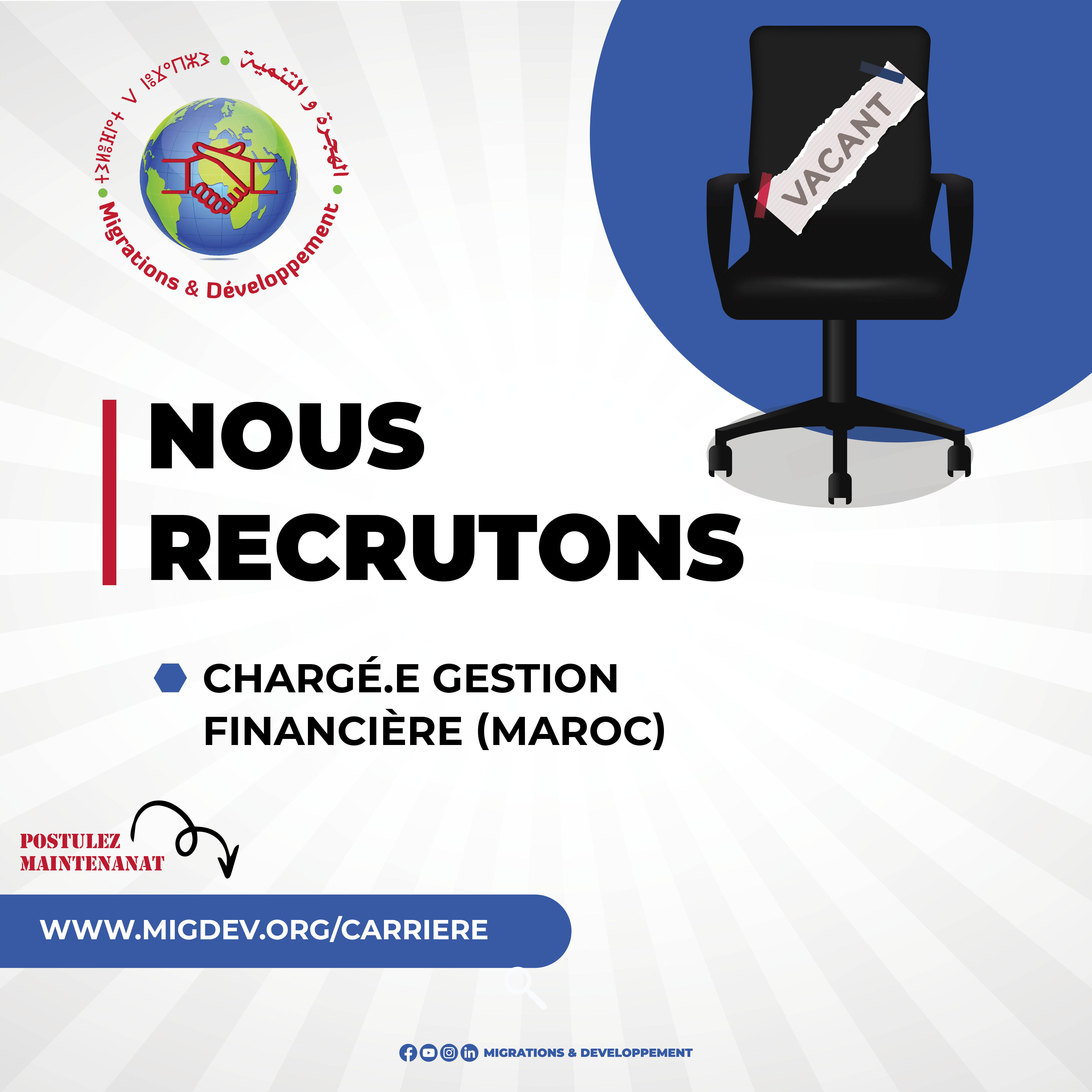 *Poste pourvu* M&D recrute un/une Chargé.e Gestion Financière (Maroc)